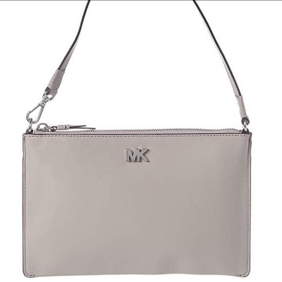 Michael Kors Handbags - NEW MK Convertible Leather Pouch Pearl Gray